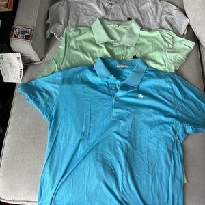 Like new set of 3 XXL Peter Millar polo shirts w/ Mauna Kea Beach Resort Emblem